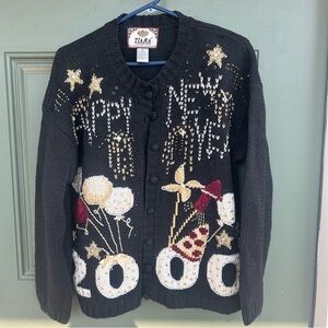 Vintage New Years Eve ugly sweater party y2k 2000 Tiara 1999